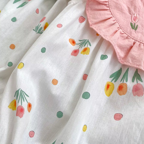 Baby Girl Spring Tulip Bodysuit