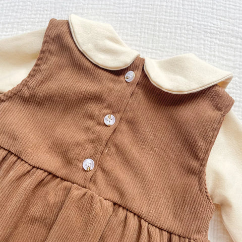 2 Pc Baby Girl Flower Emb Bodysuit Set