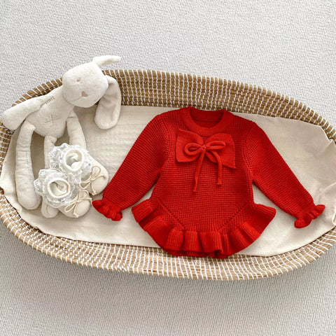 Baby Girl Bowl Ruffle Hem Sweater