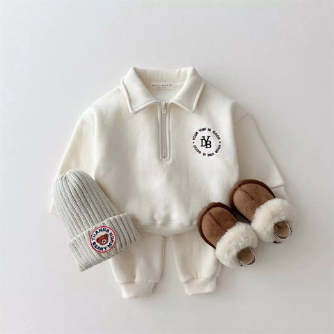 2 Pc Fleece Quarter Zip Sweat Suit