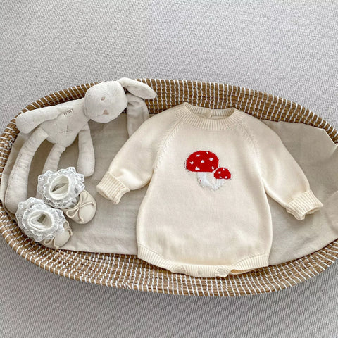Baby Knit Mushroom Sweater Bodysuit