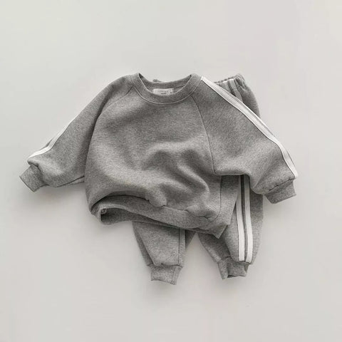 2 Pc Boy Stripe Pullover Sweatsuit