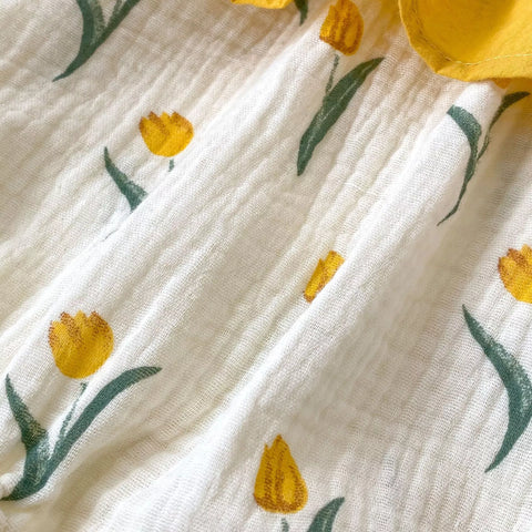 Baby Girl Spring Tulip Contrast Layered Bodysuit