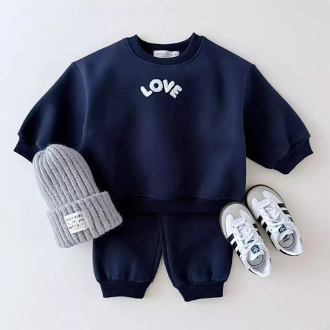 2 Pc Love Letter Sweat Suit Set