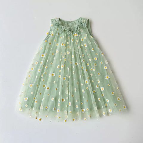 Girls Spring Daisy Tulle Dress
