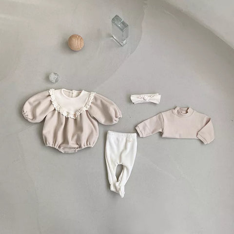 Baby Girl Bubble V Bib Bodysuit
