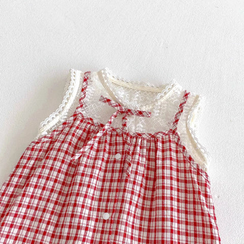 Baby Girl 2 in 1 Gingham Cami Romper