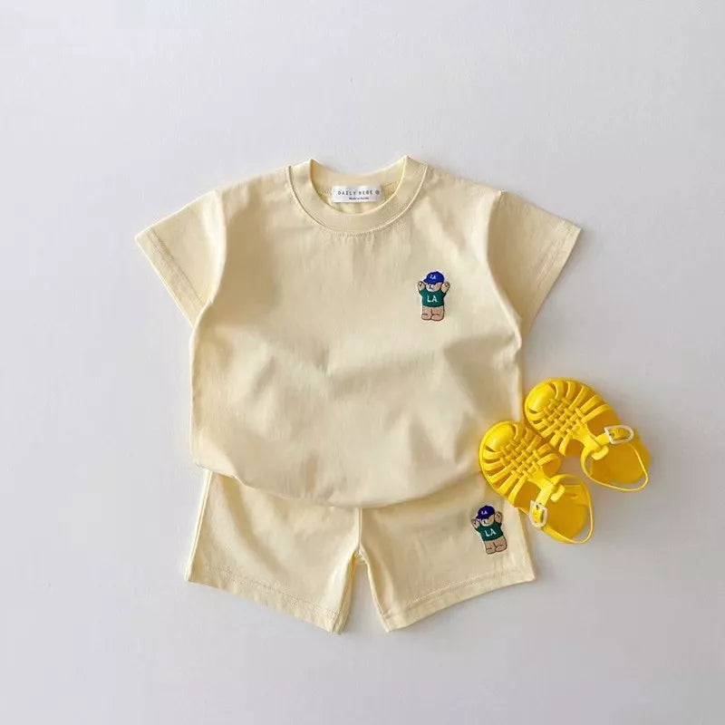 2 Pc Baby LA Bear Tee & Shorts Set