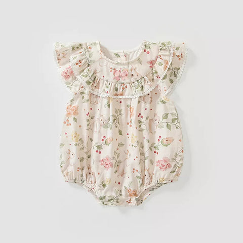 Baby Girl Spring Bunny and Berries Bodysuit
