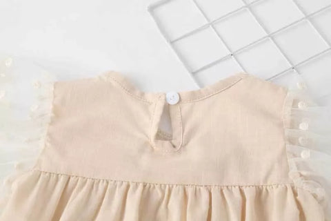 Baby Girl Crochet Lace Winged Bodysuit