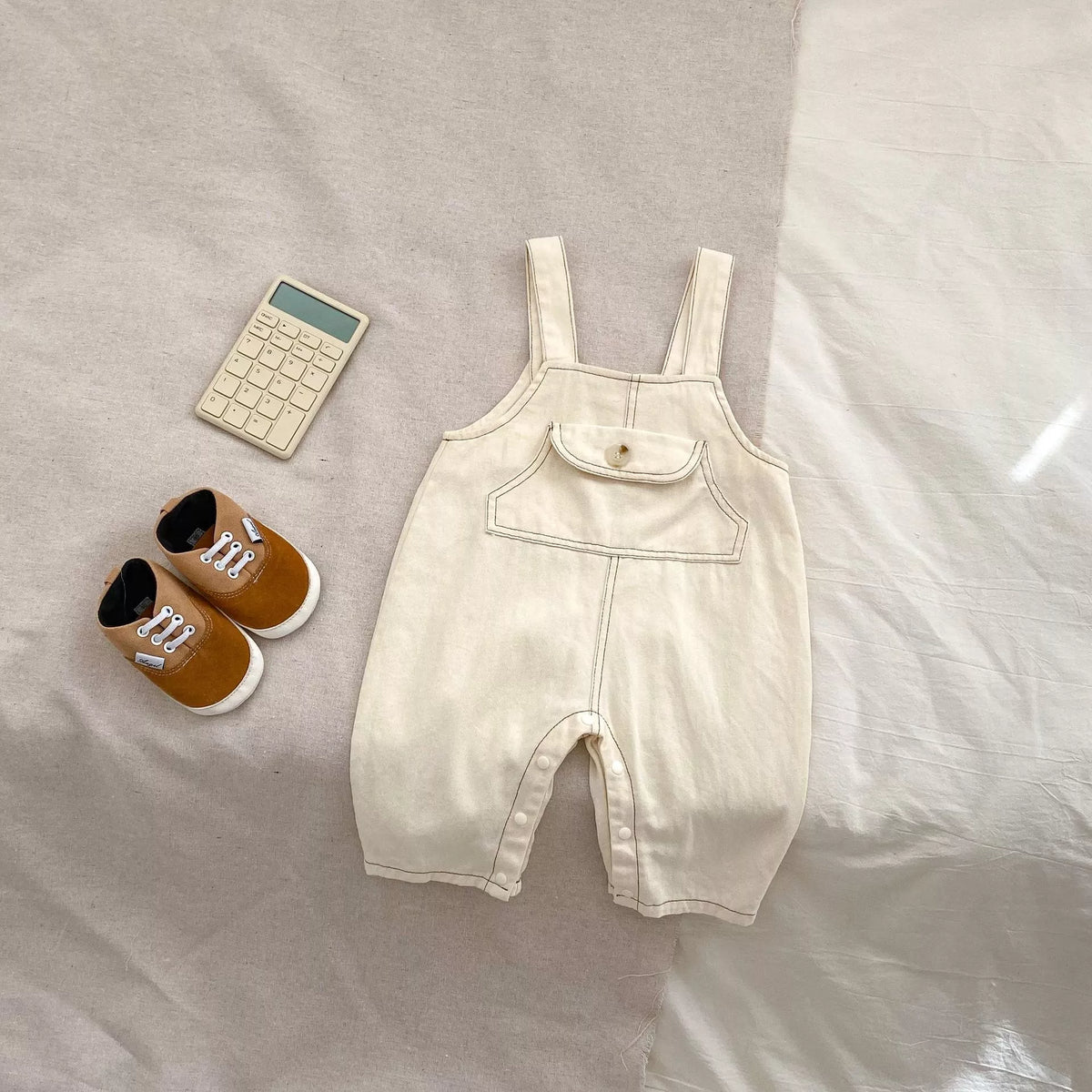2 Pc Baby Stripe Shirt w/ Denim Overall