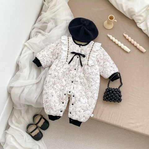 Baby Girl Chic Floral Padded Romper