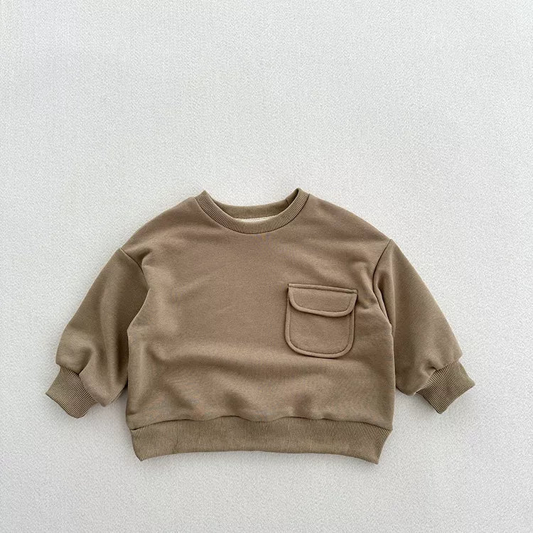 Boys Flap Pocket Pullover Sweat Shirt