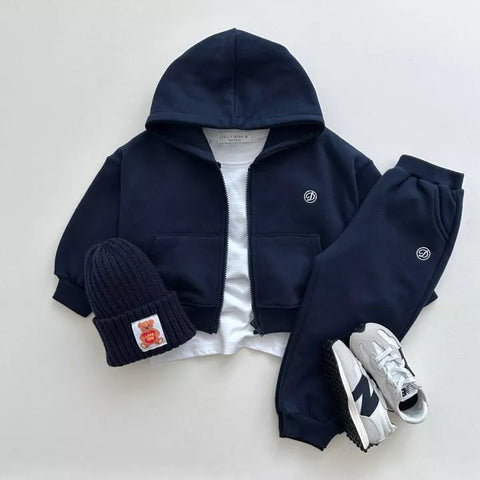 2 Pc Kids Zip Up Hoody Sweatsuit Set