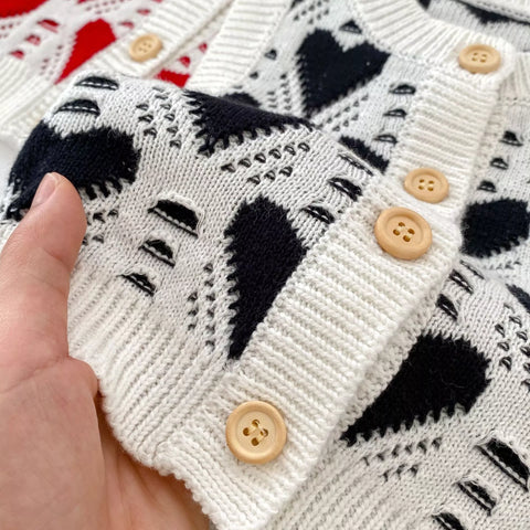 Baby Girl Hearts Knit Sweater Vest