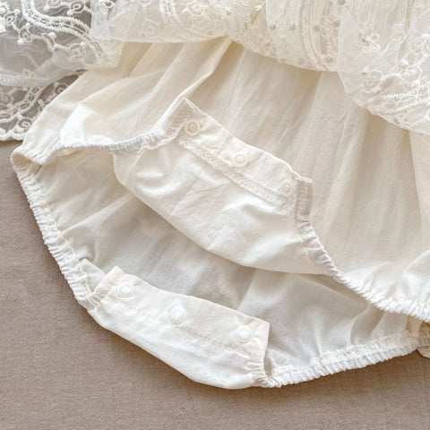 Baby Girl Romantic Lace Square Neck Dress