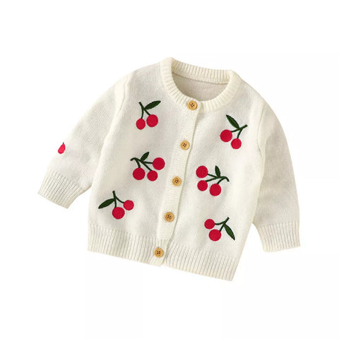 Baby Girl Cherry Cardigan Sweater