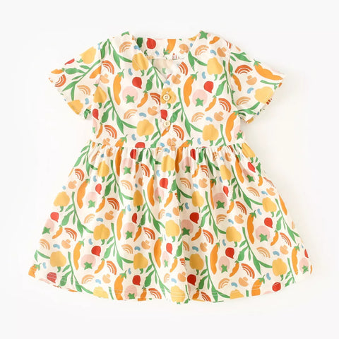 Girls Gardenia Print Sun Dress