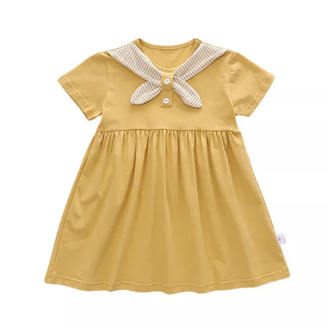 Girls Faux Stripe Scarf Comfy Dress