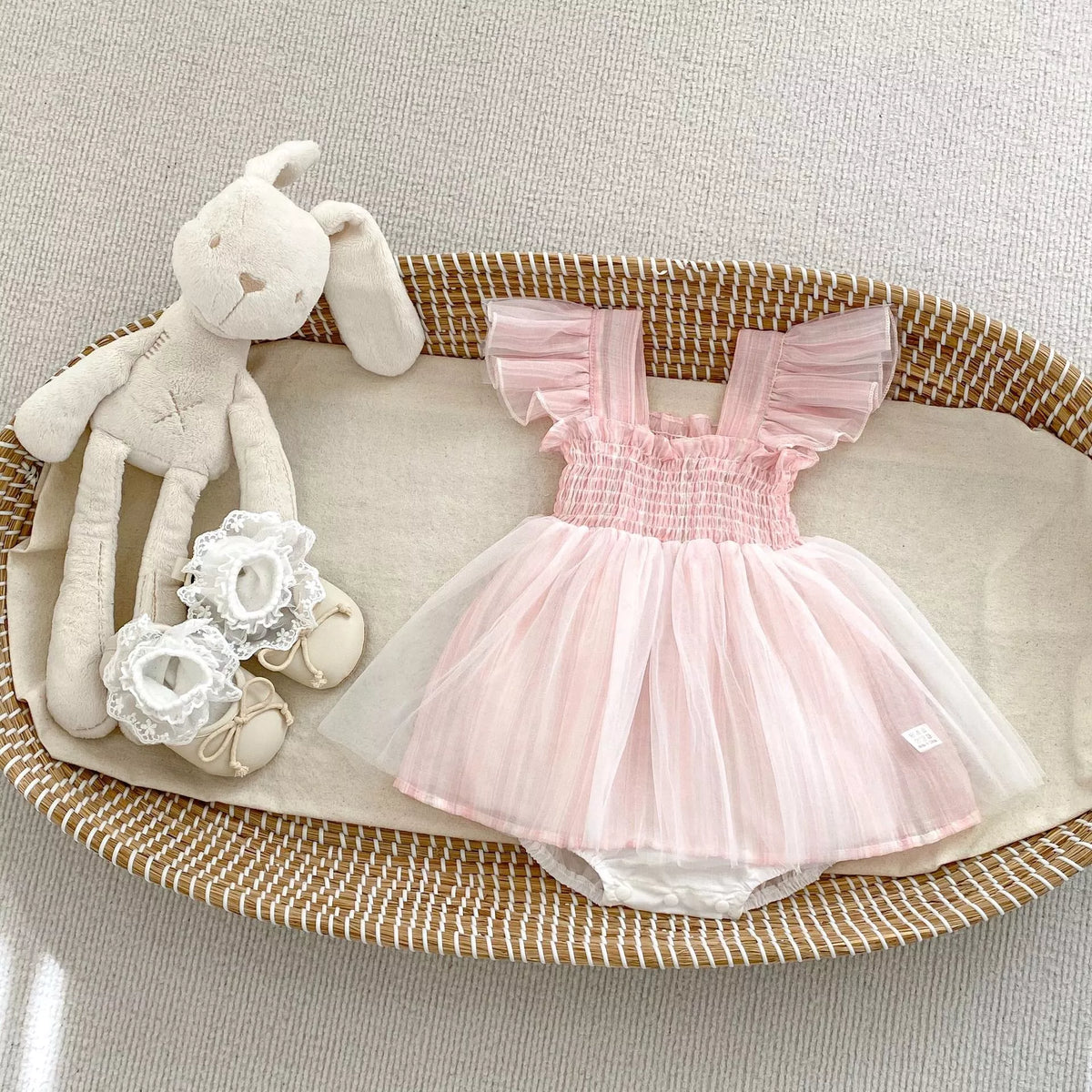 Baby Girl Vertical Stripes Smocked Dress