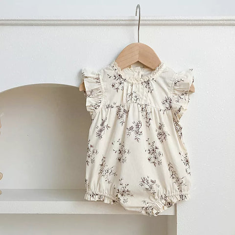 Girls Floral Babydoll Vintage Style Bodysuit/Dress