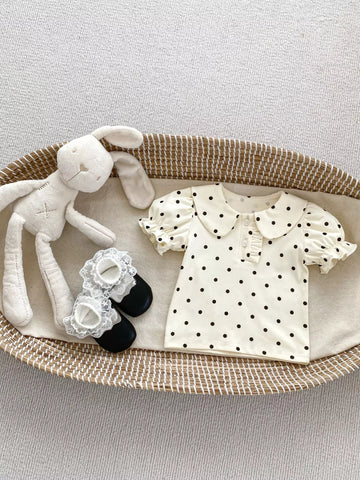 2 pc Baby Girl Collar Shirt w/ Ruffle Skirt
