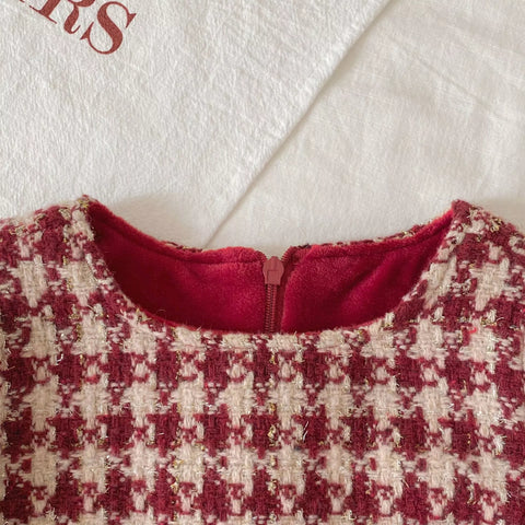 2 Pc Girls Houndstooth Valentine Sweater & Dress Set
