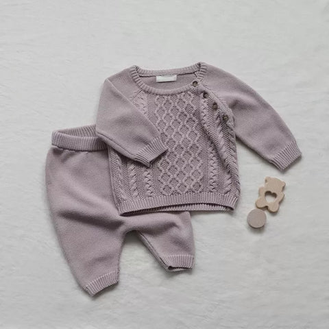 Unisex Baby Knit Cable Sweater Set