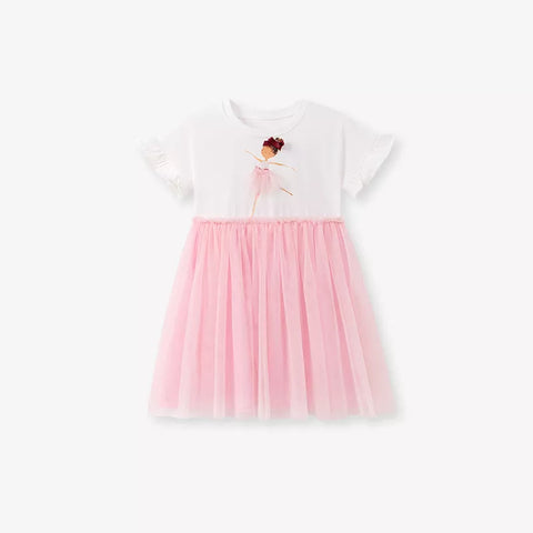 Girls Mesh Ballerina T-shirt Dress