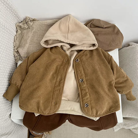 Unisex Boxy Corduroy Sherpa Lined Jacket