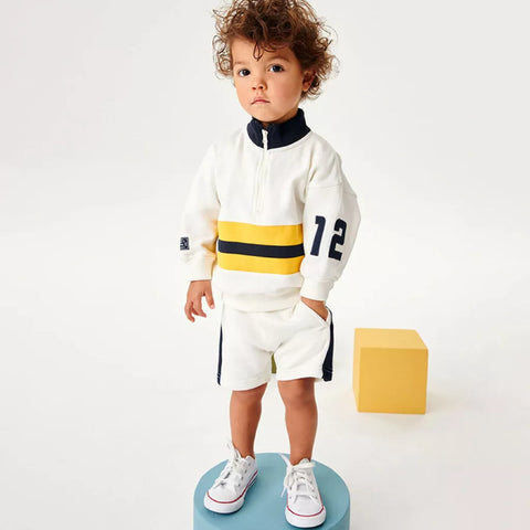 Boys Colorblock Sports Quarter Zip w/ Shorts