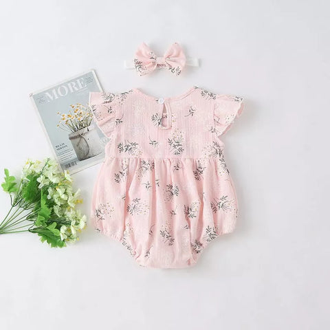 2 pc Baby Girl Ditsy Floral Bodysuit & Headband