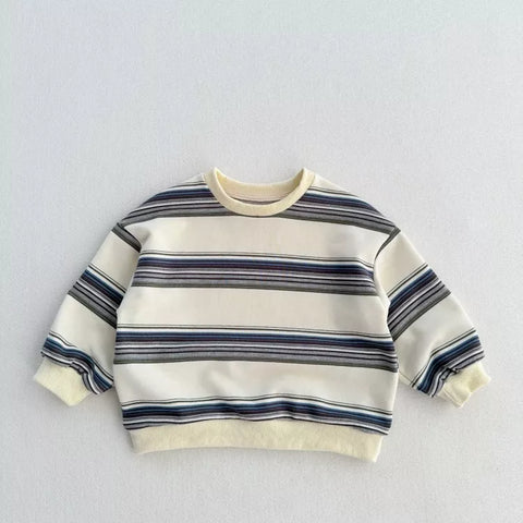 Unisex Kids Stripe Pullover Sweatshirt