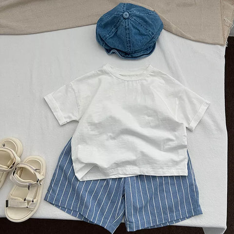 Boys Vertical Stripe Shorts