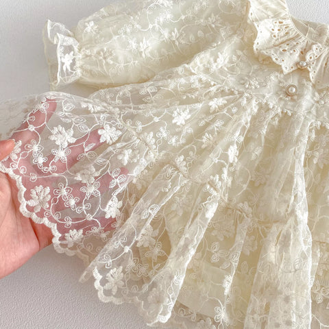 Baby Girl Flower Embroidery Lace Dress
