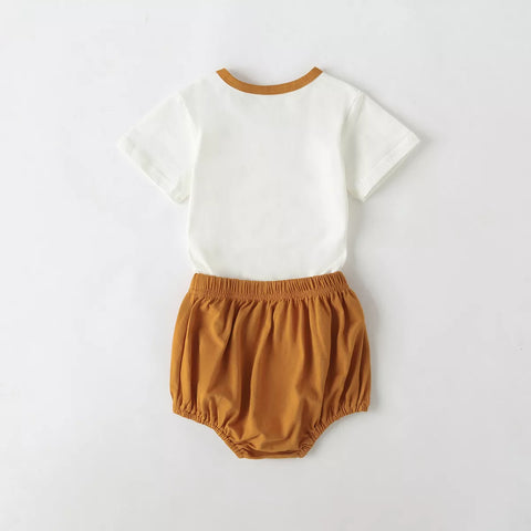 2 Pc Boys Dinosaur Tee & Bubble Shorts Set