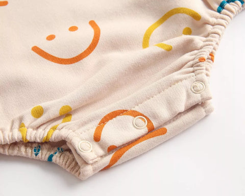 2 Pc Baby Girl Smiley Face Print Sweater Bodysuit