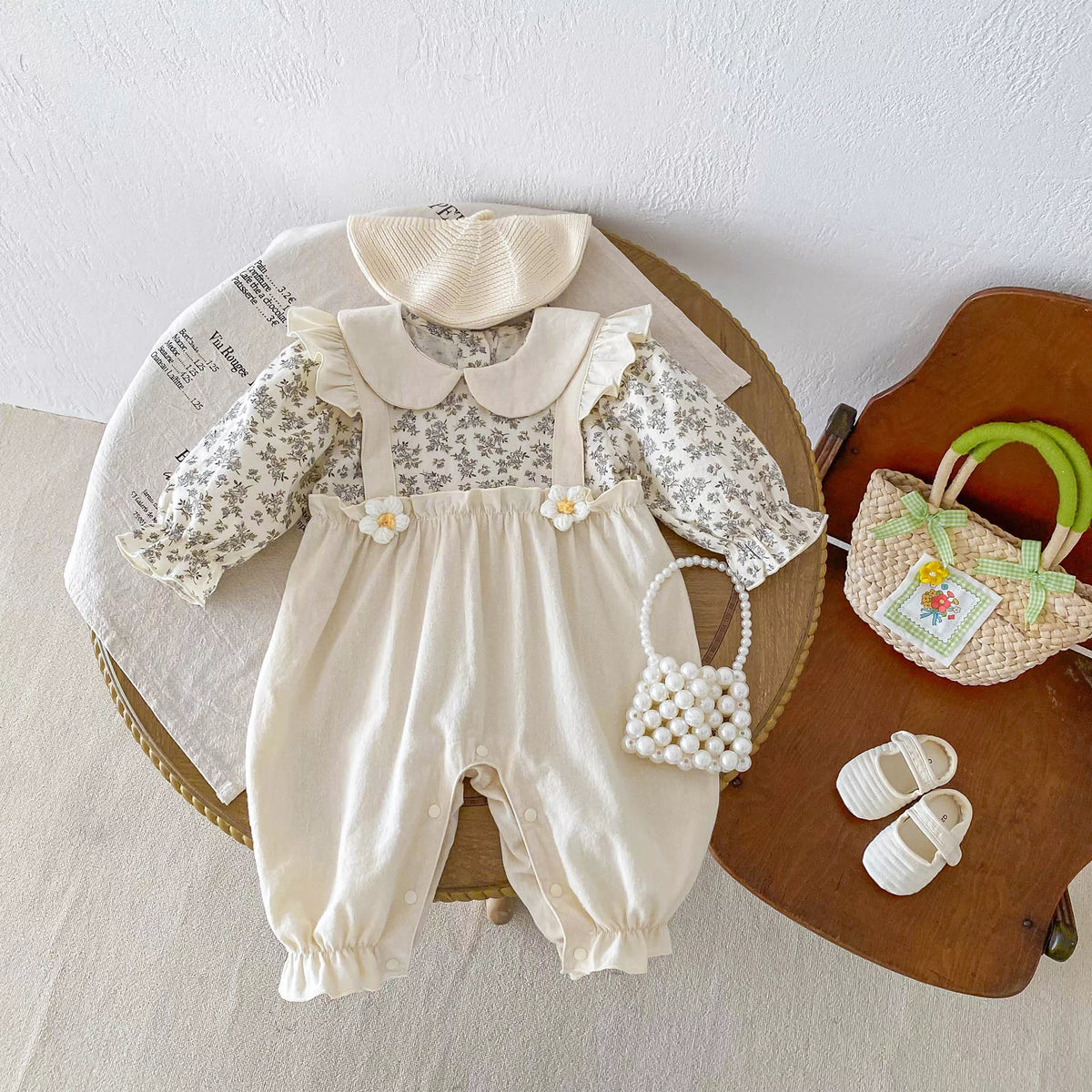 Baby Girl 2 in 1 Floral Print Romper Jumpsuit