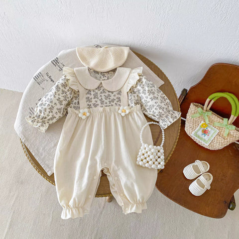 Baby Girl 2 in 1 Floral Print Romper Jumpsuit