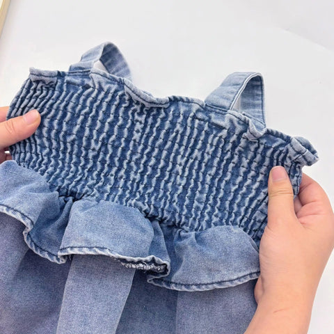 Baby Girl Denim Smocked Bodysuit Dress