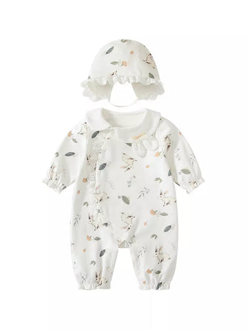 2 Pc Baby Girl Bunny Bodysuit w/ Bonnet