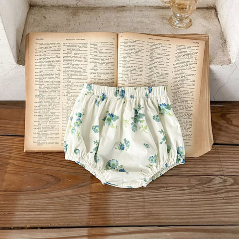 Baby Girl Blue Floral Bodysuit Set
