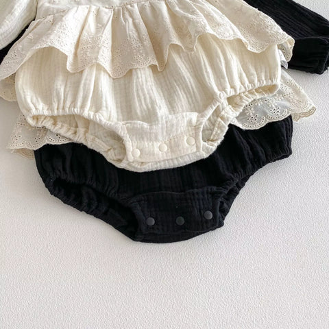 Baby Girl 2 in 1 Lace Overlay Cotton Bodysuit