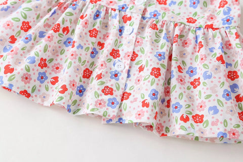3 Pc Baby Girl Summer Floral Shirt & Shorts Set