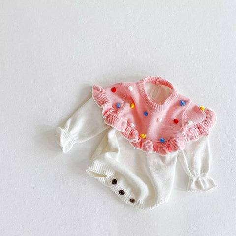 Baby Girl Knit Sprinkle Cupcake Sweater Bodysuit