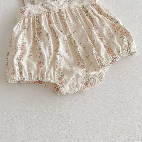 Baby Girls Vintage Flora Vine Overall Bodysuit