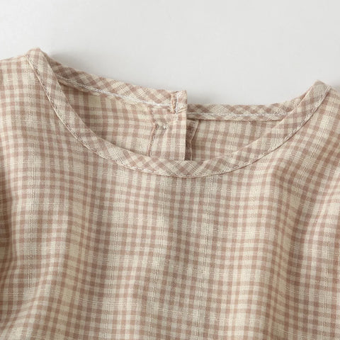 Baby Girl Plaid Peplum Shirt & Shorts Set