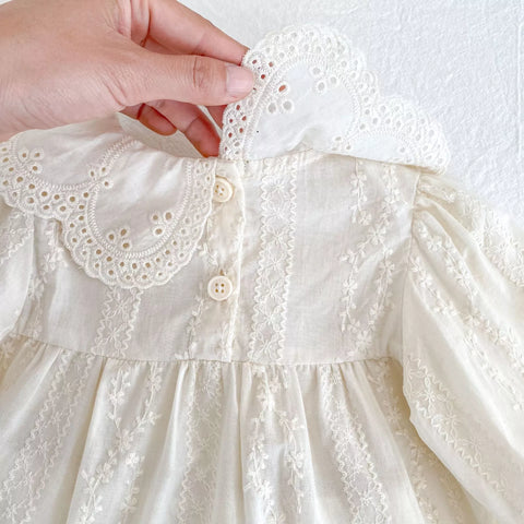 Baby Girl Floral Eyelet Pattern Top & Bloomer Shorts Set
