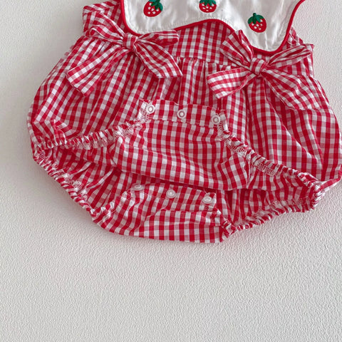 Baby Girl Strawberry Gingham Bodysuit