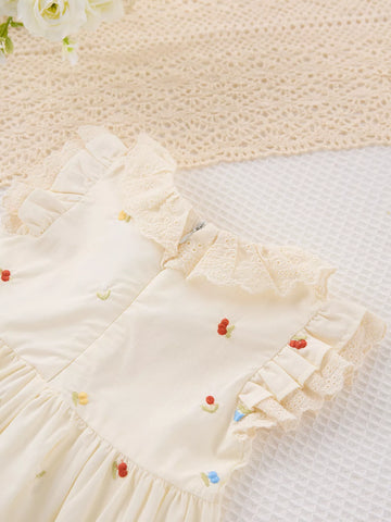 Girls Flower Embroidery Dress